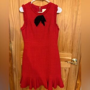 Kate Spade Red Midi Dress with Black Bow